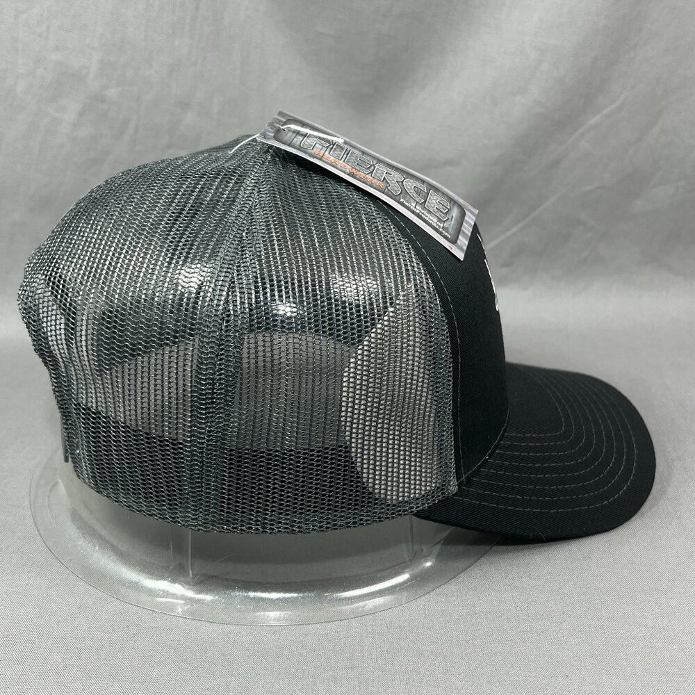 Skullz Antlers Fierce Snapback Hat Black Trucker Fishing Hunting Outdoor Mens - Picture 5 of 13